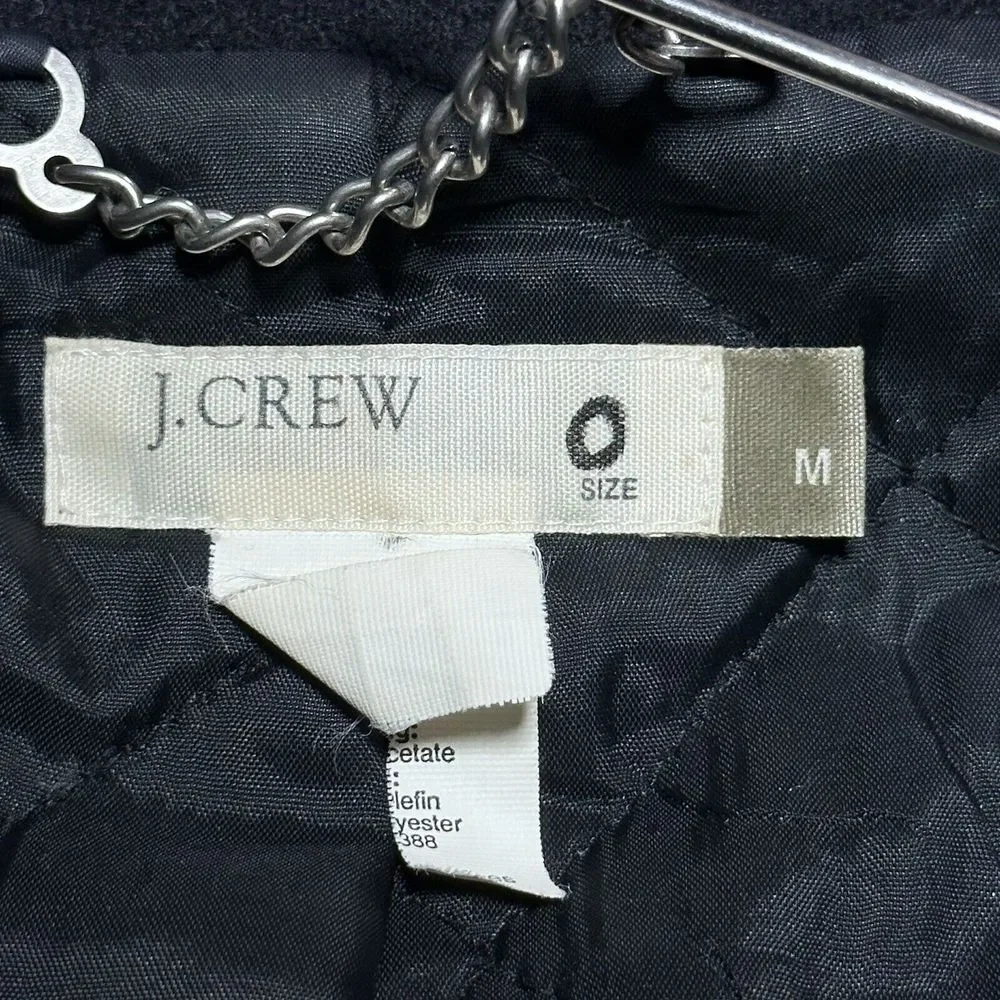 J Crew Double Breasted Wool Blend Insulated Black Coat Women's Size Medium - Picture 10 of 16